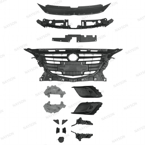 For Mazda 3 2014-2016 Chrome Grille/Brackets/Bumper Covers/Daytime Running Light - Picture 5 of 6