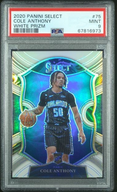 Cole Anthony 2020-21 Select White Prizm Concourse Rookie RC /149 PSA 9 #75