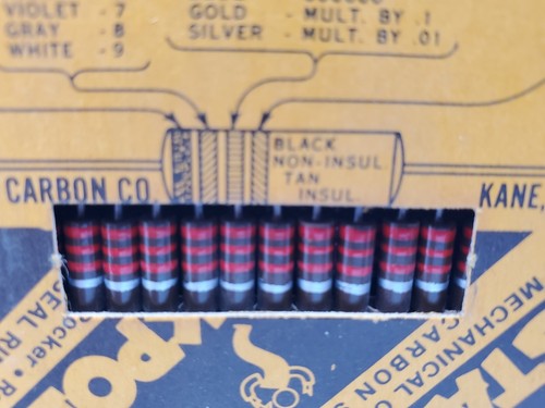 Stackpole Carbon 1/2 Watt Resistors - Value 2200 Tolerance 10 - NOS box ...