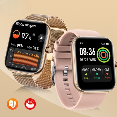 Smart Watch Bluetooth Call AI Voice Waterproof Bracelet Blood Pressure Tracker 