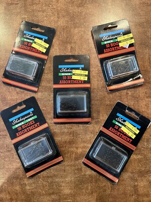 SEALED Shakespeare Fishing Hook Assortment - 5 Package Lot - 250 Hooks NEW