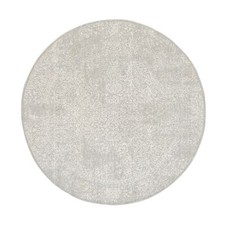 6'1"x6'1" Wool and Silk Hand Loomed Gray Fine Jacquard Oriental Round Rug R63272