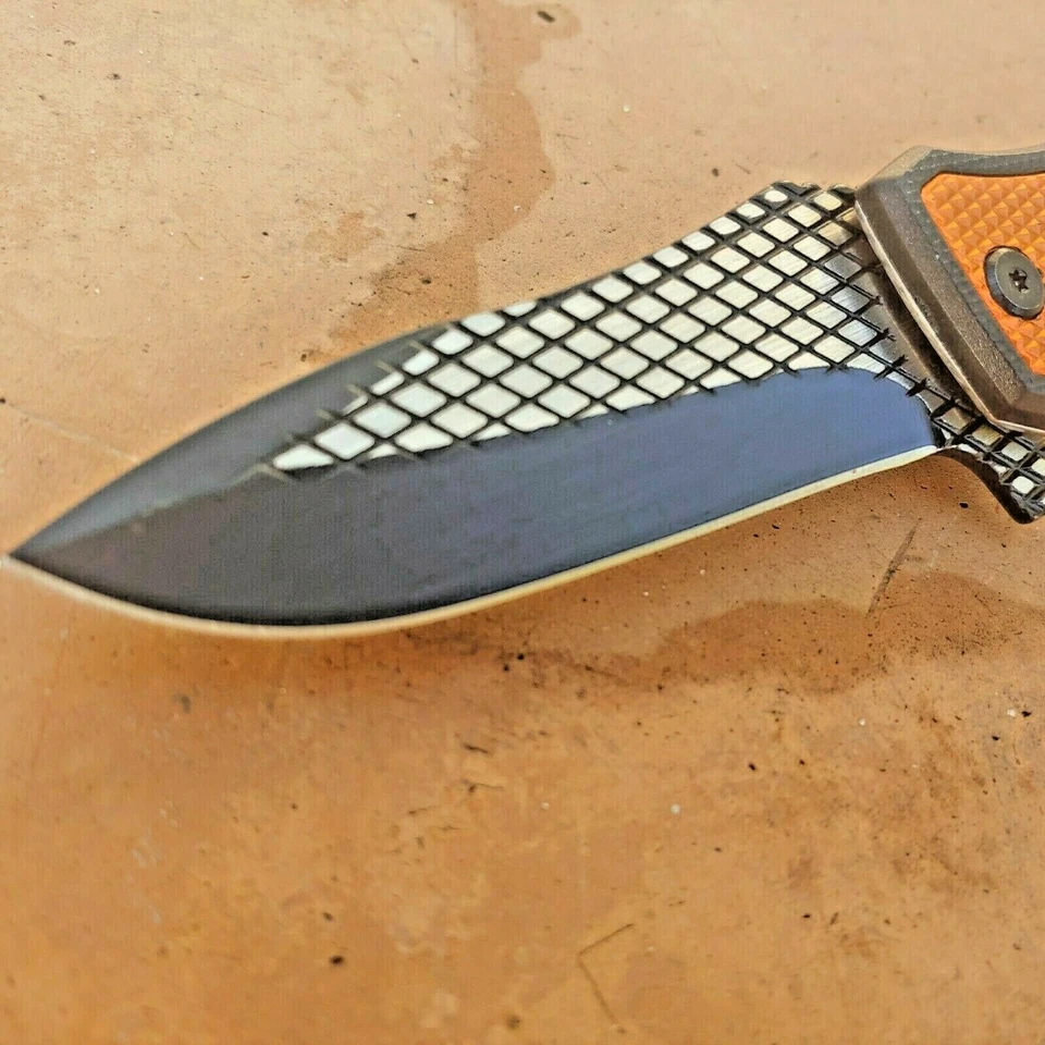 Navaja de Bolsillo de Rescate Plegable Asistida por Resorte 8" PARAMÉDICO NARANJA EMS Táctica EDC Foto 4 de 4