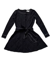 Loft Black Fit And Flare Long Sleeve Dress 00P