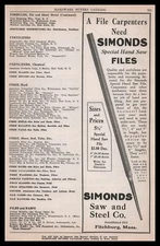 1928 Simonds Saw & Steel Fitchburg Massachusetts Special Hand Saw Files Print Ad