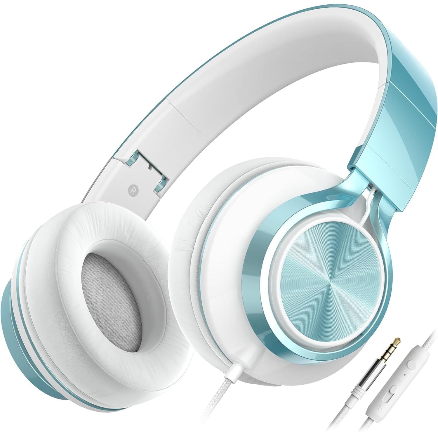 C8 Headphones Wired On-Ear Headphones with Microphone and Volume Control Cord...-image