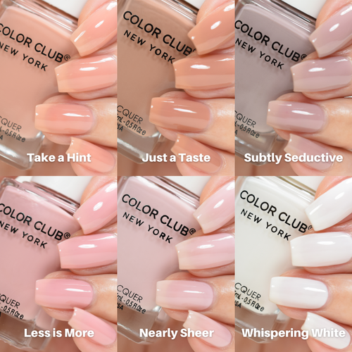 Color Club Sweet Nothings Collection Soft Pale Nude Pink Brown White