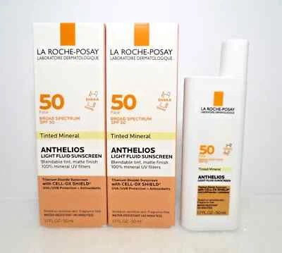 LA ROCHE-POSAY LA ROCHE POSAY ANTHELIOS MINERAL LIGHT FLUID SUNSCREEN SPF50 1.7 OZ LOT OF 2 PCS