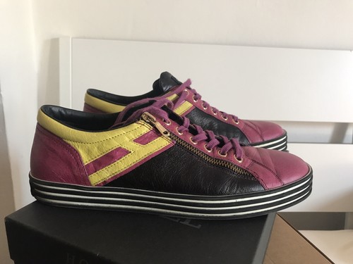 Hogan Rebel numero 40 Basse In Pelle Nera E Fucsia | eBay