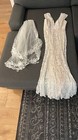 Wedding dress and veil