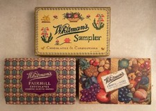 Lot Of 3 Whitman's Sampler, Fruits and Nuts, Fairhill Chocolates--empty boxes