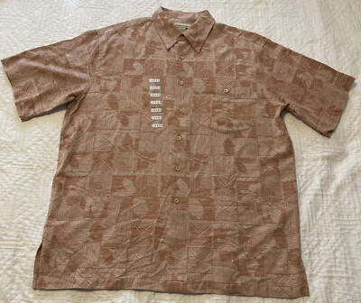 NWT KONA KAI Men's Shirt Size Large Hawaiian 55% Silk 45% Cotton