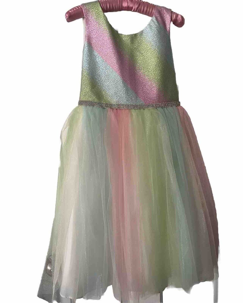 sequin easter dress DLH2854 Sequin bunny embroidery multi color tulle easter girls dress  Lulu  Clothes
