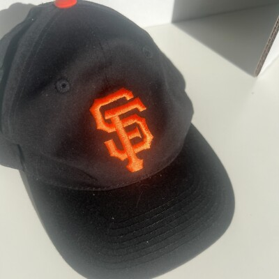 #ad San Francisco Hat Cap Baseball Black has name Sean written on inside bill orange $12.99