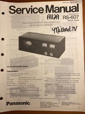 Panasonic RS-607 Front Loading Stereo Cassette Deck Original Service Manual