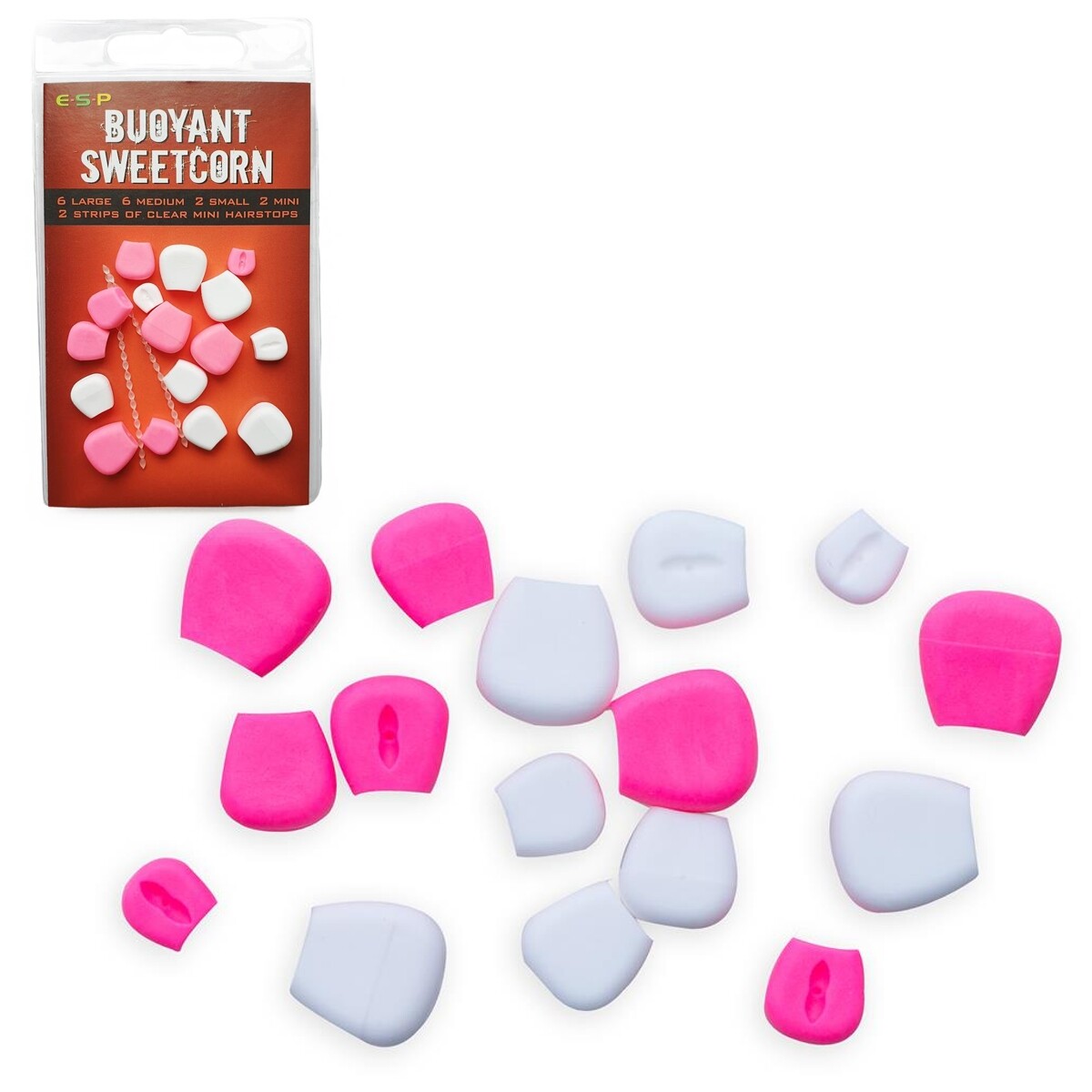 ESP Artificial Buoyant Sweetcorn Pop-Up White Pink Balancing Tipping Boilies