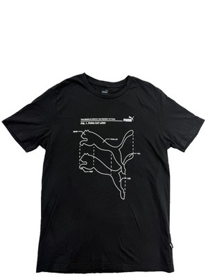 Puma Men's Black Graphic Short Sleeve T-Shirt S 58651-01