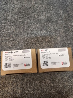 Masimo Red Rainbow SET M20-12 Patient Cable, Quantity of 2, New in Box