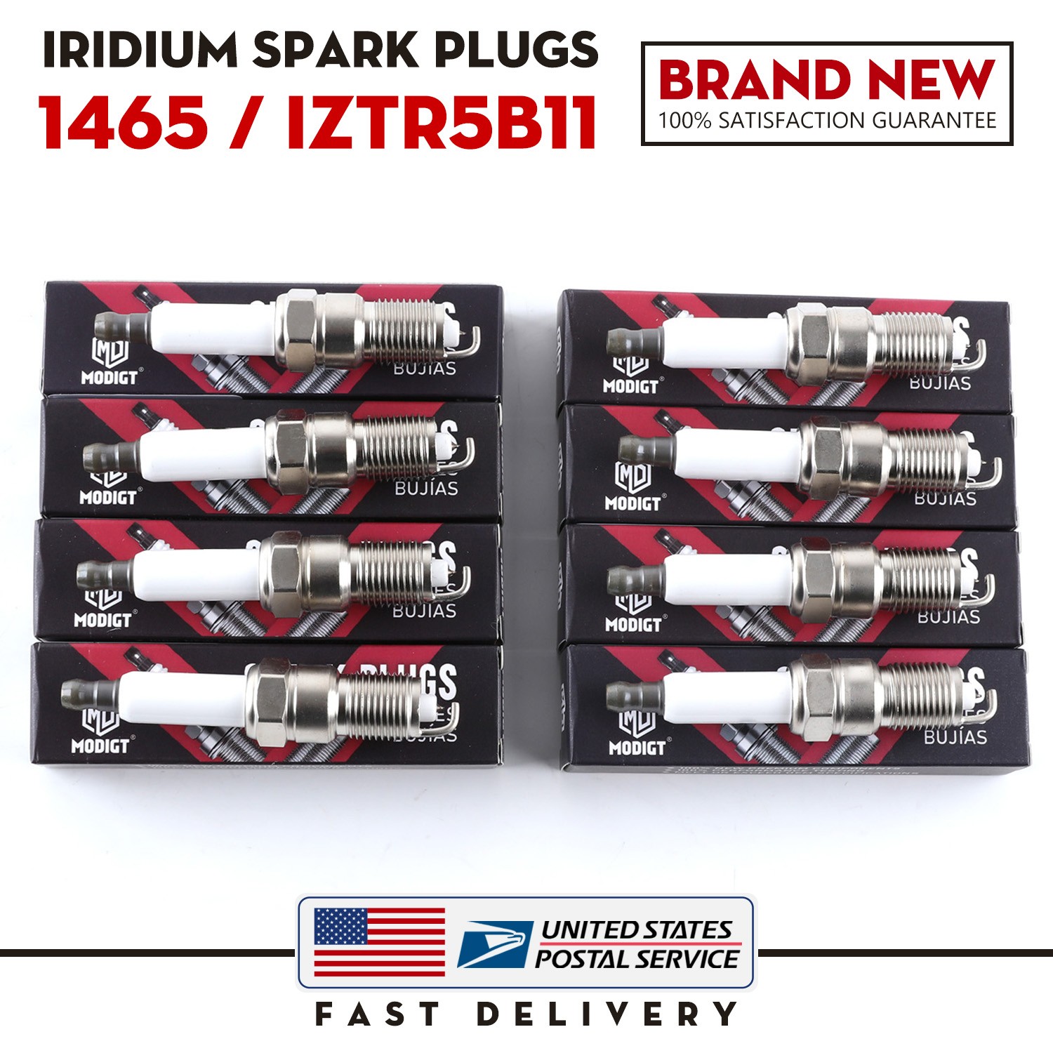Set of 8 For NGK 1465 IZTR5B11 Spark Plugs Iridium Heat-resistant  anti-seismic