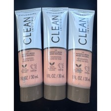 3x Covergirl Clean Invisible Foundation 140 Natural Beige Vegan 1oz Each