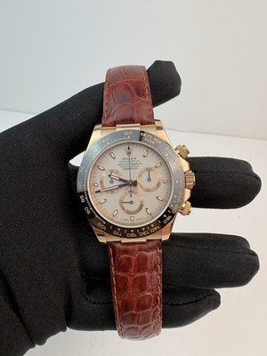 Rolex Daytona Cosmograph 18k Rose Gold IVORY 40mm Ceramic 116515