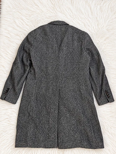 Brunello Cucinelli 100% Cashmere Herringbone Overcoat Men's 52 IT Gray image 5