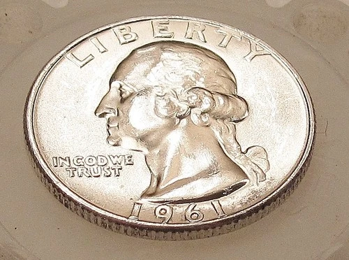 1961 D Brilliant Uncirculated Quarter 90%   Blazing Cartwheel Luster #1210 ~ 15