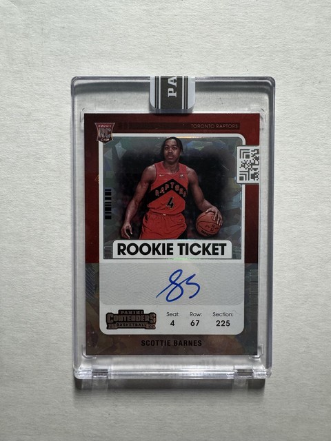 2021 Panini Contenders #104 Scottie Barnes Cracked Ice Rookie Auto Black Box 1/1