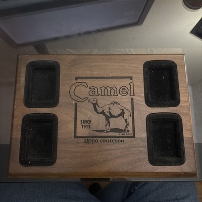   Ships Fast! Vintage  Camel Cigarettes Zippo Lighter Wooden Display Plaque