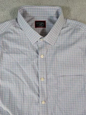 UNTUCKit Shirt Mens XL Blue Pink Plaid Dalton Performance Slim Fit Button Up