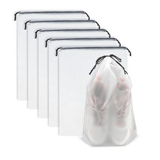 Clear Travel Shoe Bags 5-Pack 15.7x11.8 Inches   Clear/Transparent