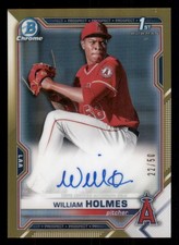 2021 Bowman Chrome Prospect AUTO Gold Refractors #CPAWH William Holmes /50
