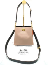 C3916 COACH Shoulder Bag Pebbled Leather Willow Beige Outlet (1 business day)