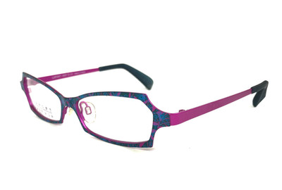 Lafont Issy & La Eyeglasses Frames BIBI 780 Blue Floral Fuschia Pink 51-14-130