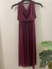 Balera Burgundy Lyrical Dance Dress Double Cowl Mesh Maxi Costume D10454 SC