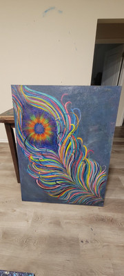  Hand Painted Blacklight Reactive Painting.