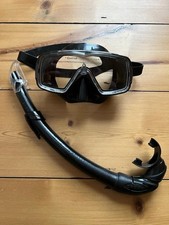 Cressi-Sub Tempered Glass Scuba Mask & Snorkel Set, Black, Adult Adjustable Size