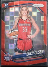 2025 Panini Prizm WNBA Lucy Olsen #145 Red Pandora 135/199 SP RC &+ Base Card