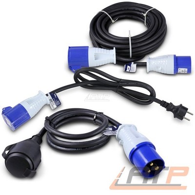 ENVA SET:1x CEE VERLÄNGERUNGSKABEL 10m + ADAPTER CEE Schuku + ADAPTER Schuko CEE