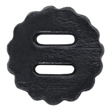 Hilason Slotted Scalloped Leather Rosette Concho Saddle Tack Black 1-3/4"