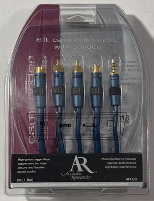 Acoustic Research AP029 S-Video / Stereo Audio Camcorder Cable 6ft - New Sealed