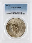 1925 PCGS MS63 S$1 Philadelphia Mint Peace Silver Dollar No Reserve