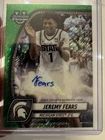 Jeremy Fears Jr Autograph! Michigan State Superstar! Bowman Chrome Green Shimmer