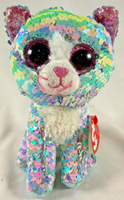 Ty Beanie Boo Flippables Whimsy The Cat Reversible Sequins with Tag