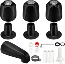 Matte Black 3-Piece Shower and Tub Trim Kit for Price Pfister Verve 3 Handle