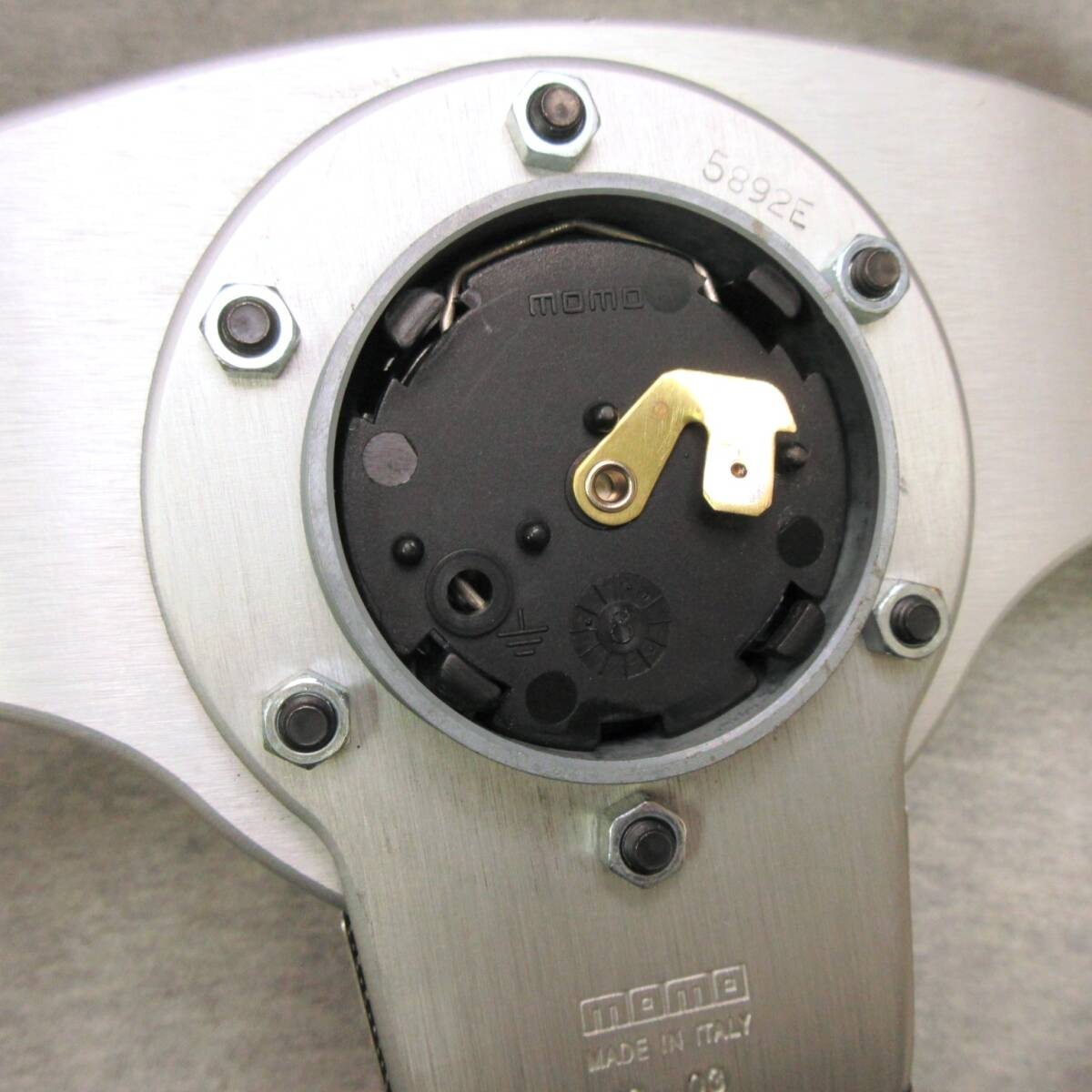 MOMO NET 350mm Leather Steering Wheel Silver JDM Miata NA NB R32