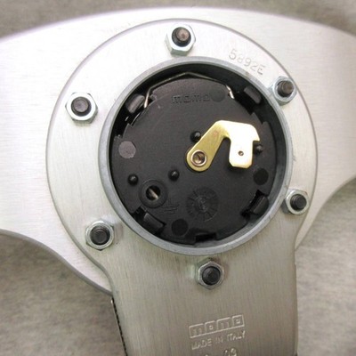 MOMO NET 350mm Leather Steering Wheel Silver JDM Miata NA NB R32