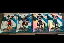 2026 Topps Disney Neon Chrome Mickey Mouse Epic Mickey Lot Of 4