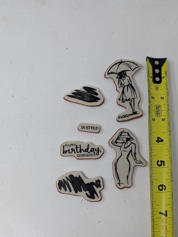 Conjunto de estampillas de goma Stampin Up Beautiful You moda mujer paraguas cumpleaños artesanía Foto 2 de 4