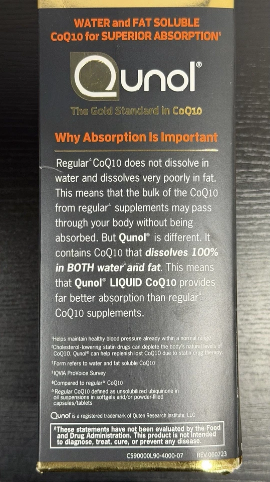 Qunol Líquido CoQ10 Antioxidante Absorción Superior Para Corazón 30.4 OZ Exp 11/2027 Foto 2 de 4